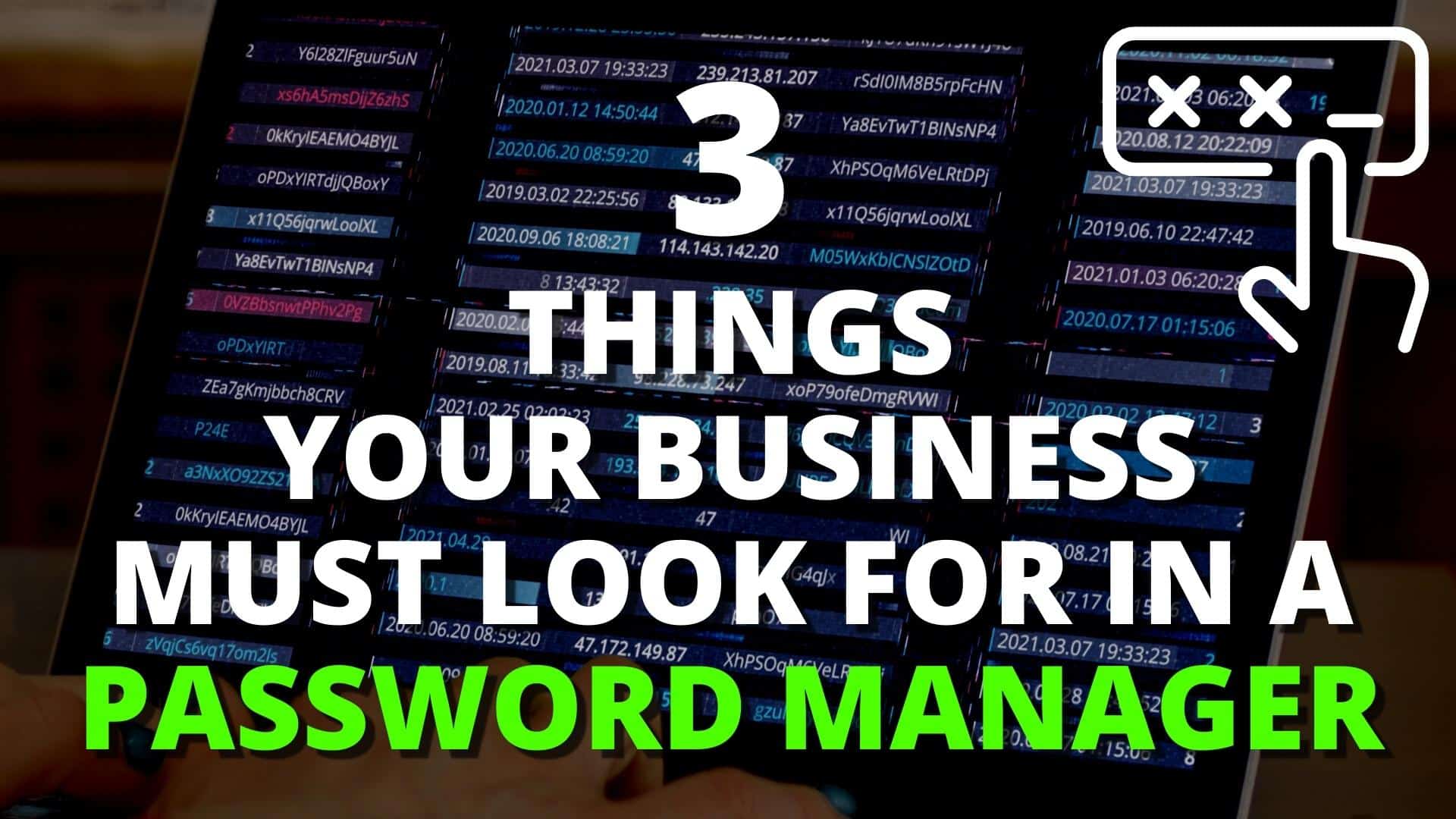 a person typing on a keyboard with the words 3 things your business must look for in a sword manual